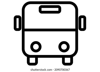 Icono de bus. Símbolo del bus de la escuela de contorno. Automático transparente.