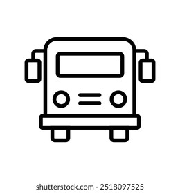 bus icon. Outline style design isolated on white background