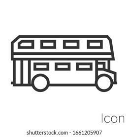 bus icon outline in vector.