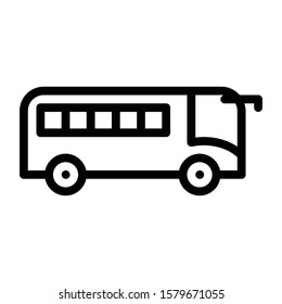 bus icon outline vector design