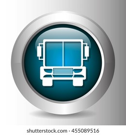 bus icon over circle  button isolated design, vector illustration  graphic 