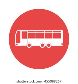 bus icon over circle  isolated design, vector illustration  graphic 