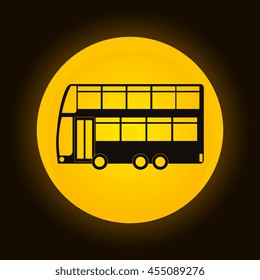 bus icon over circle  isolated design, vector illustration  graphic 