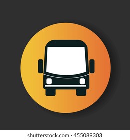 bus icon over circle  isolated design, vector illustration  graphic 