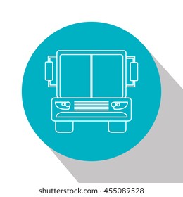 bus icon over circle  isolated design, vector illustration  graphic 
