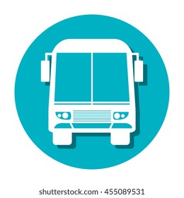 bus icon over circle  isolated design, vector illustration  graphic 