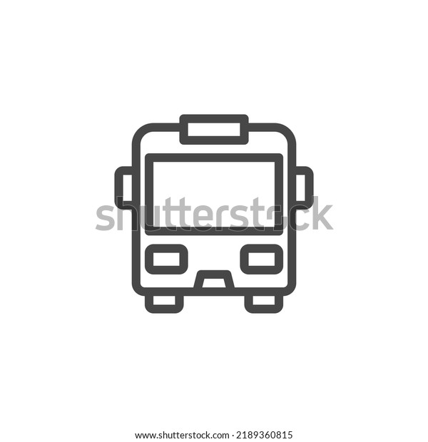 Bus icon.\
Public transport line symbol. Automobile outline sign. Front view.\
Vector illustration isolated on\
white