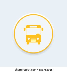 Bus icon, public transport, bus vector, marker for map, public transportation, transit round icon, bus pictogram, vector illustration