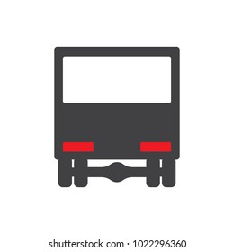 bus icon rear view flat style design