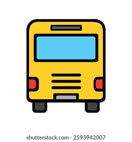 Bus icon rear view of a public transport vehicle