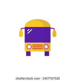 Bus icon. Road graph vector icon for websites and mobile. School bus simple simbol. Travel icon for web and graphic design. Flft style logo. Vector illustration.