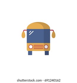 Bus icon. Road graph vector icon for websites and mobile. School bus simple simbol. Travel icon for web and graphic design. Flft style logo. Vector illustration. 