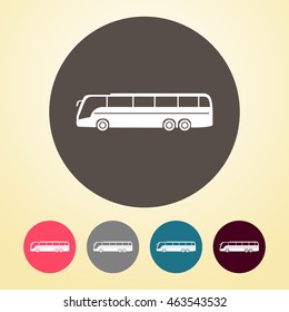 Bus Icon in round shape.