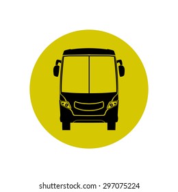 Bus icon. School bus symbol.
