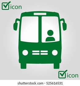 Bus icon. School bus symbol.