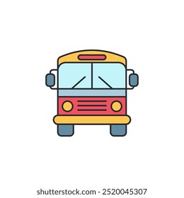 Bussymbol. Schulbus-Symbolvorlage für Grafik- und Webdesign-Kollektion, Logo, Vektorgrafik