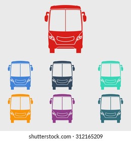 Bus icon. Schoolbus simbol.