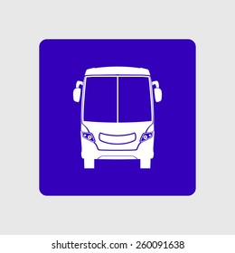 Bus icon. Schoolbus symbol.