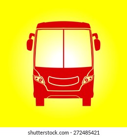 Bus icon. Schoolbus symbol.