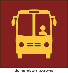 Bus icon. Schoolbus symbol.