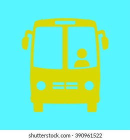 Bus icon. Schoolbus symbol.