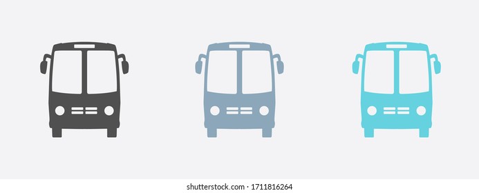 Bus icon. Schoolbus symbol. International tourist traffic. Comfortable vehicles.