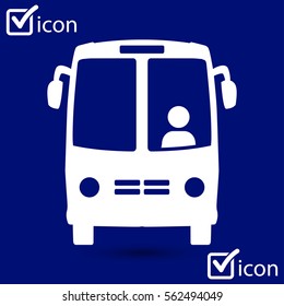 Bus icon. Schoolbus symbol. International tourist traffic. Comfortable vehicles.