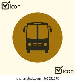 Bus icon. Schoolbus symbol. International tourist traffic. Comfortable vehicles.