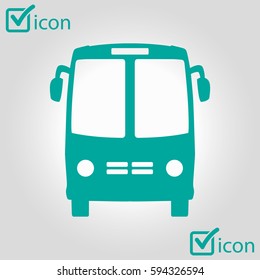 Bus icon. Schoolbus symbol. International tourist traffic. Comfortable vehicles.