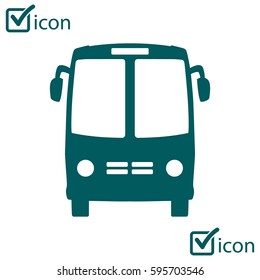 Bus icon. Schoolbus symbol. International tourist traffic. Comfortable vehicles.