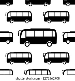 Bus Icon Seamless Pattern, Bus Vector Art Illustration
