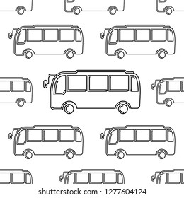 Bus Icon Seamless Pattern, Bus Vector Art Illustration