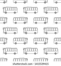 Bus Icon Seamless Pattern, Bus Vector Art Illustration