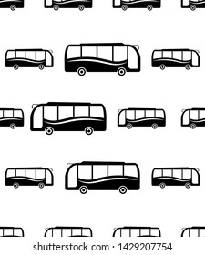 Bus Icon Seamless Pattern, Bus Vector Art Illustration