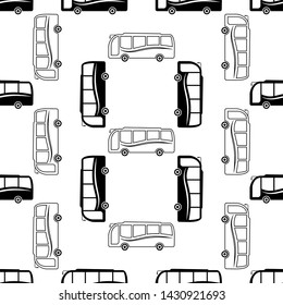 Bus Icon Seamless Pattern, Bus Vector Art Illustration