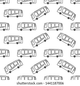 Bus Icon Seamless Pattern, Bus Vector Art Illustration