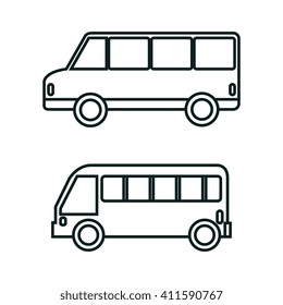 bus icon set design 