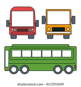bus icon set design 