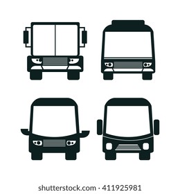 bus icon set design 