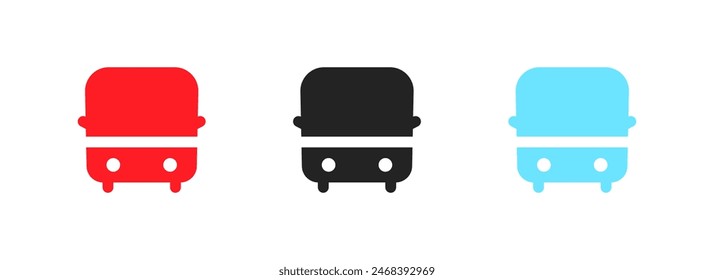 Bus icon set. Flat style. Vector icons