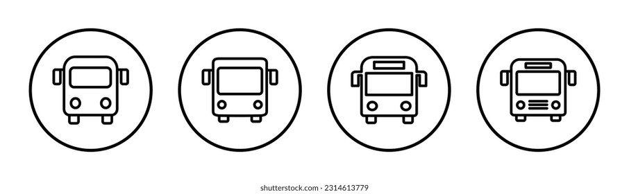 Bus icon set illustration. bus sign and symbol. transport symbol