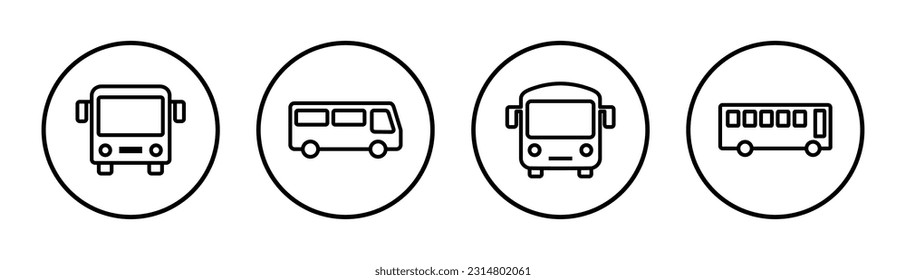 Bus icon set illustration. bus sign and symbol. transport symbol