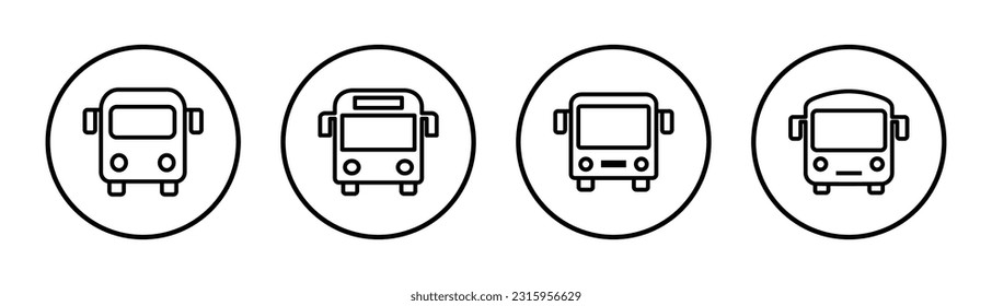 Bus icon set illustration. bus sign and symbol. transport symbol