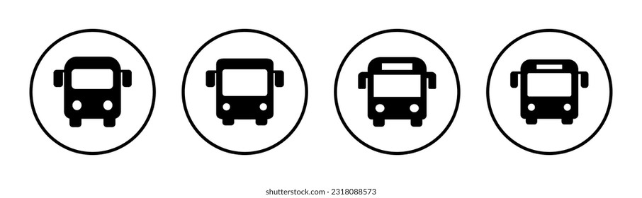 Bus icon set illustration. bus sign and symbol. transport symbol