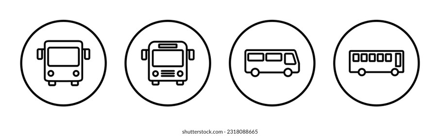 Bus icon set illustration. bus sign and symbol. transport symbol