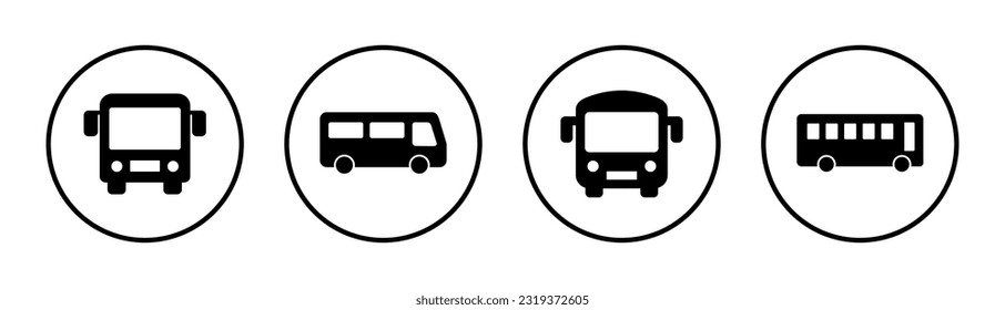 Bus icon set illustration. bus sign and symbol. transport symbol