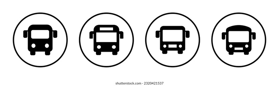 Bus icon set illustration. bus sign and symbol. transport symbol