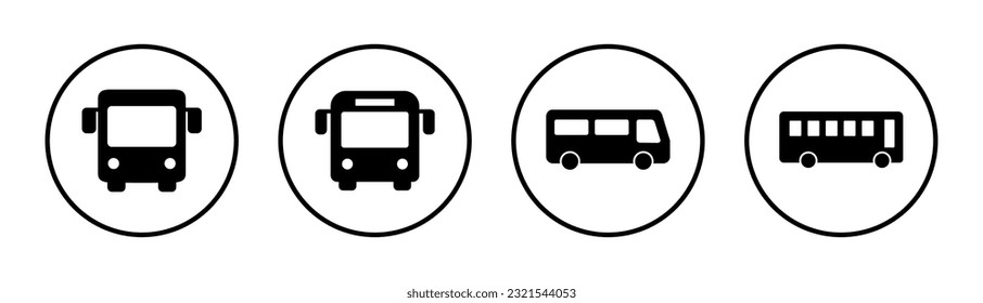 Bus icon set illustration. bus sign and symbol. transport symbol