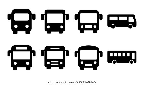 Bus icon set illustration. bus sign and symbol. transport symbol