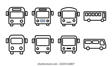 Bus icon set illustration. bus sign and symbol. transport symbol